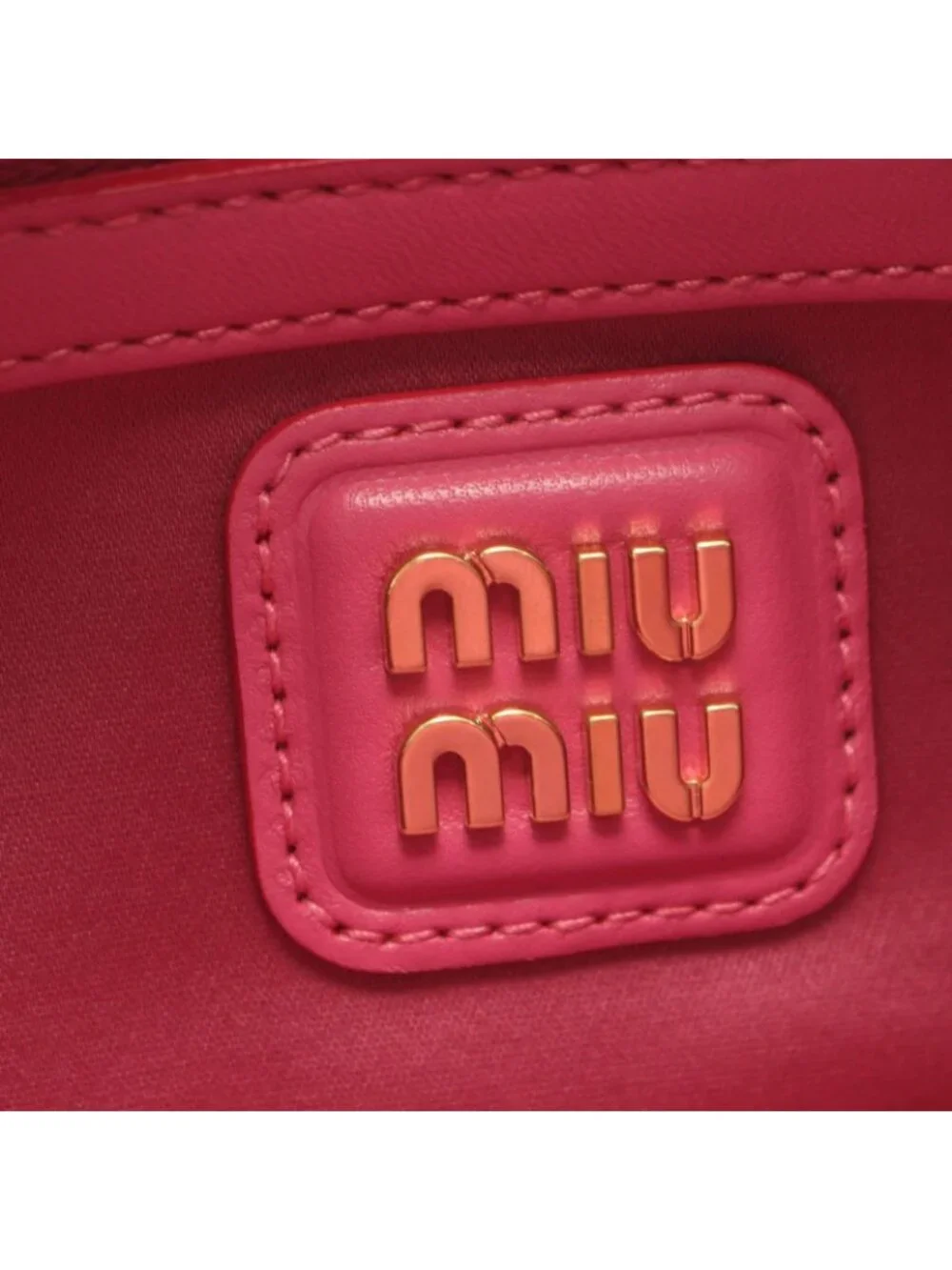 Miu Miu Matelasse 2-Way Pink White Leather Handbag